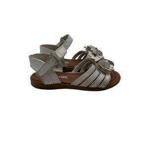 Smartfit Sandal Toddler Girl Size 7 White Strappy Flower Design